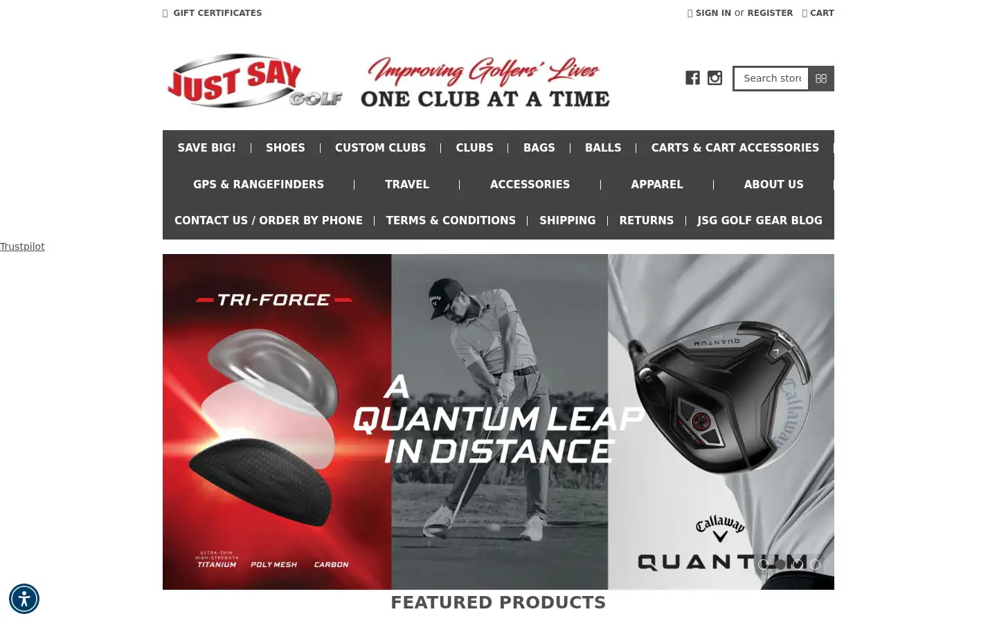 Screenshot of justsaygolf.com