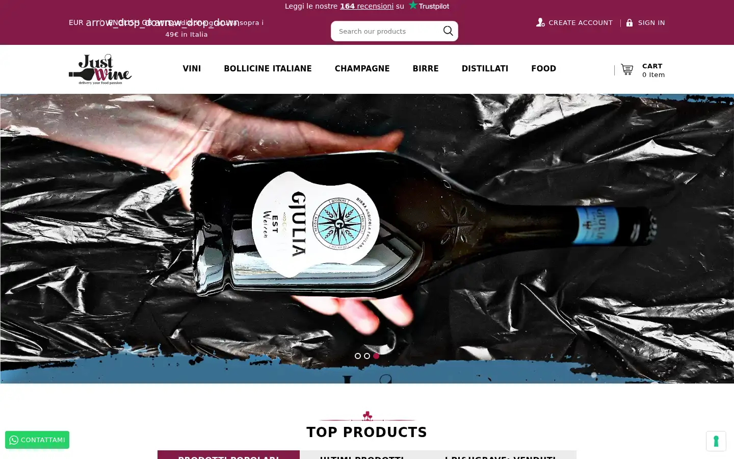 Screenshot of justwine.shop