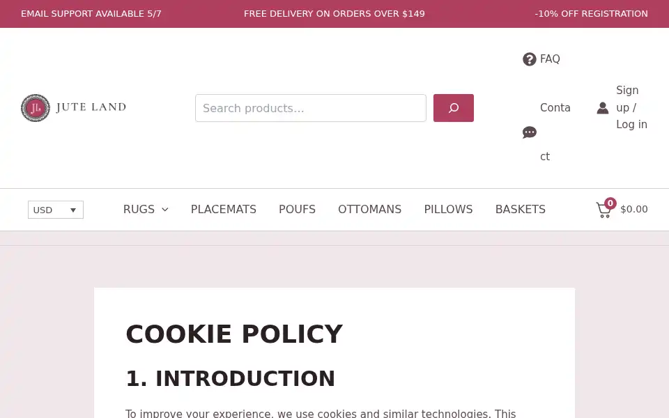 Screenshot of jute-land.com