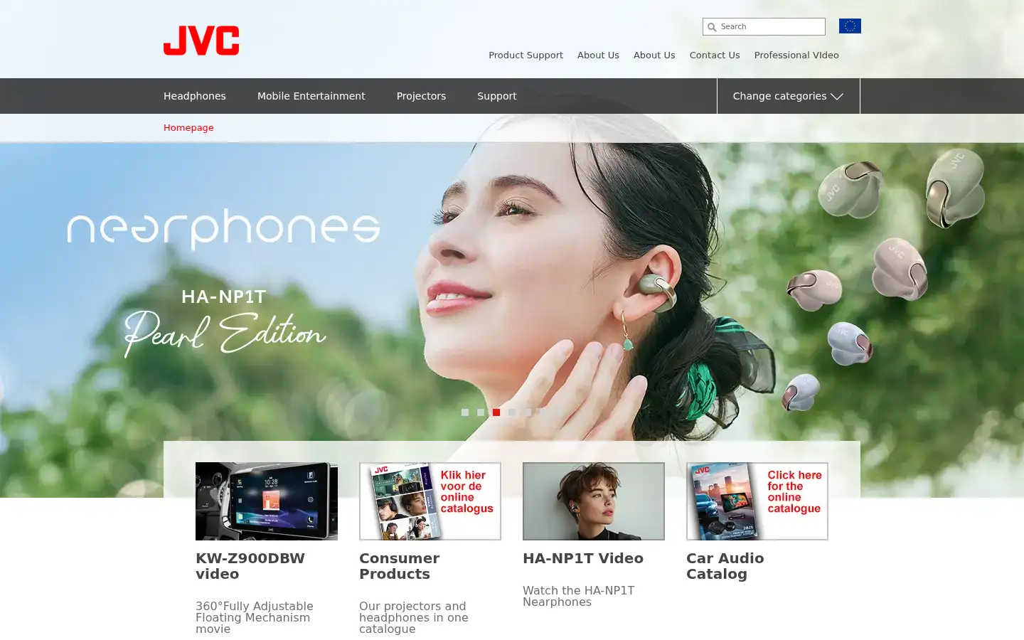 Screenshot of jvc.com