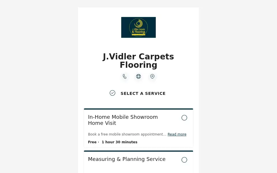 Screenshot of jvidlercarpetsflooring.co.uk