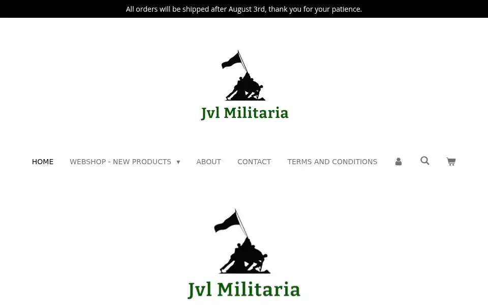 Screenshot of jvl-militaria.nl
