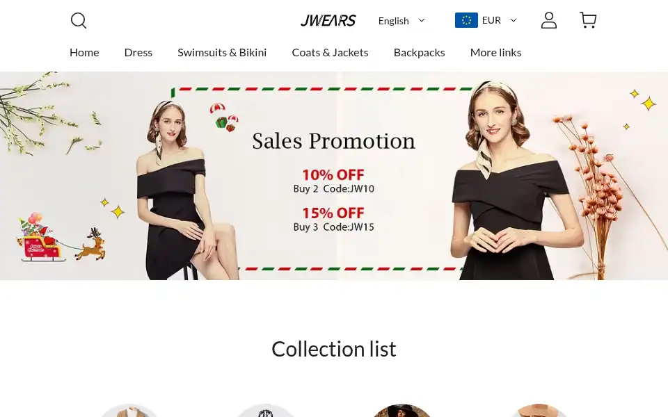 Screenshot of jwears.com