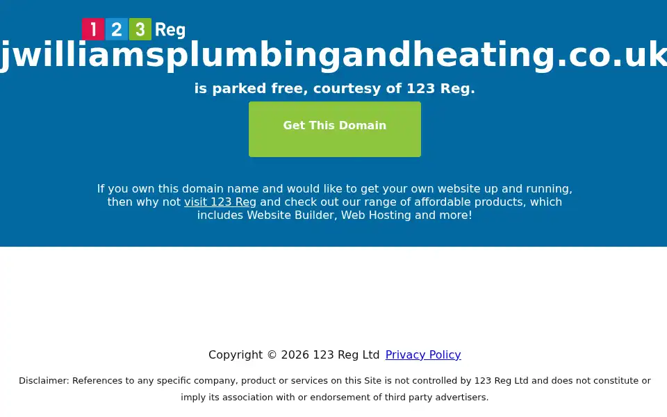 Screenshot of jwilliamsplumbingandheating.co.uk