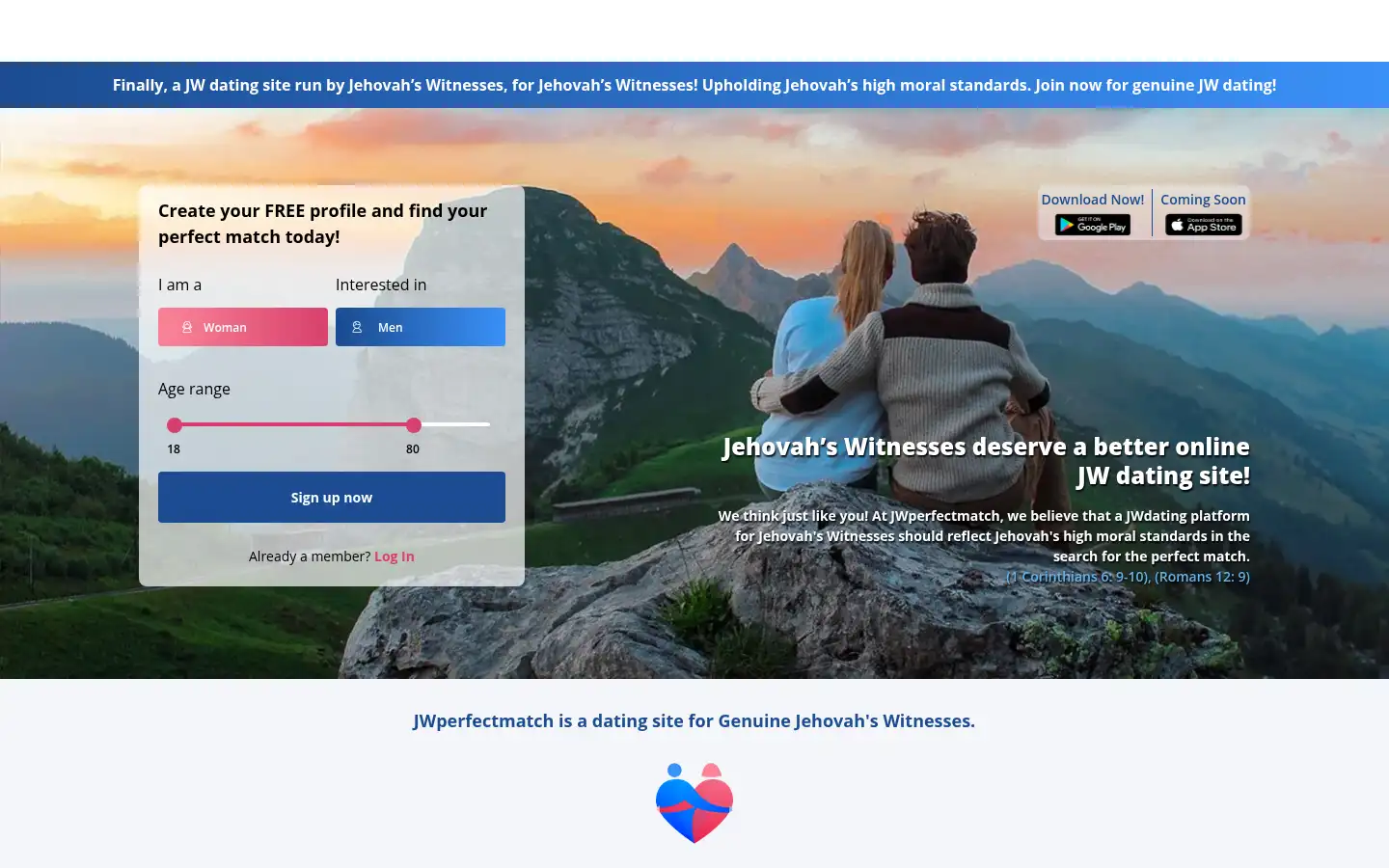Screenshot of jwperfectmatch.com