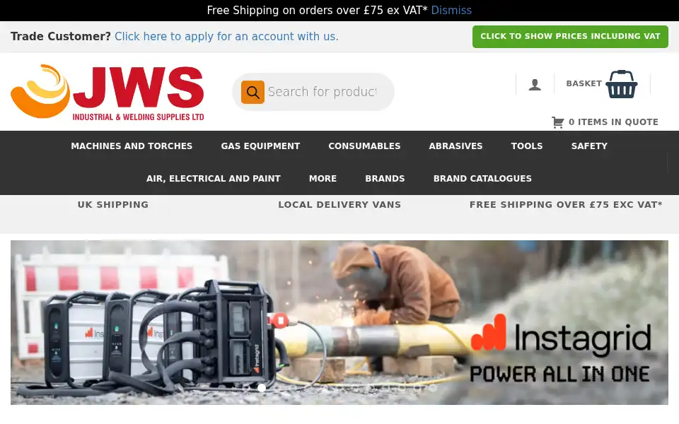 Screenshot of jwswelding.co.uk