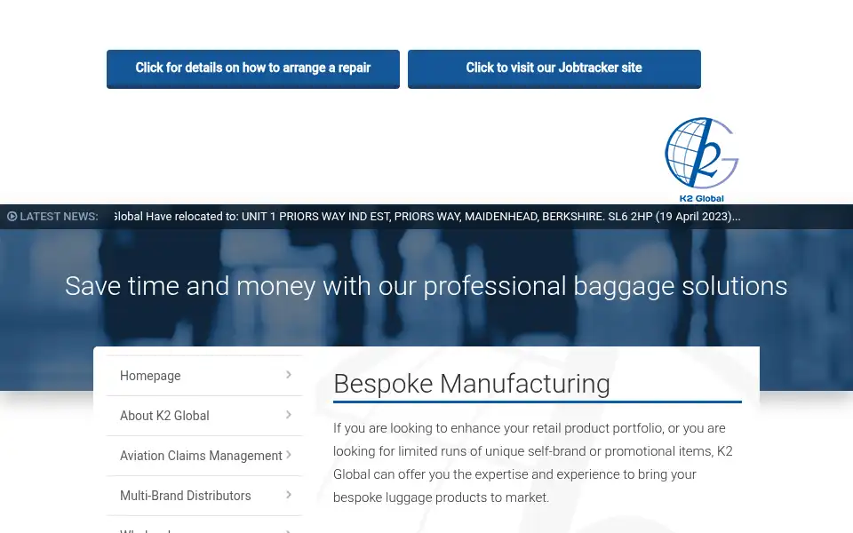 Screenshot of k2global.co.uk