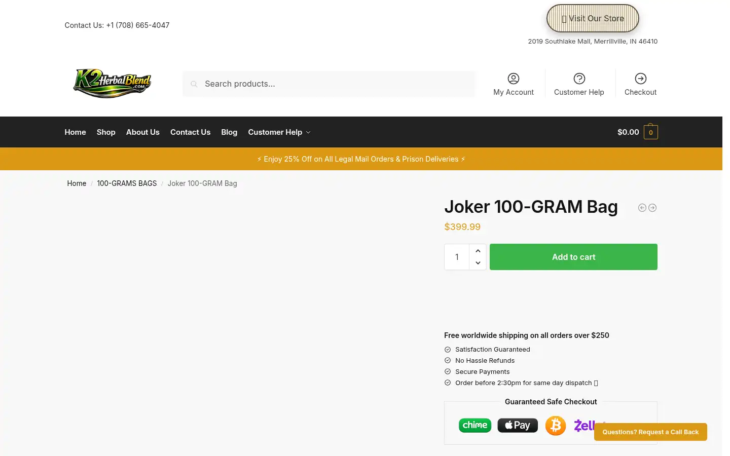 Screenshot of k2herbalblend.com