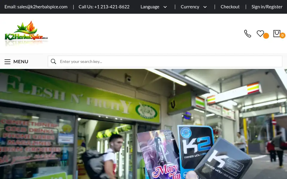 Screenshot of k2herbalspice.com