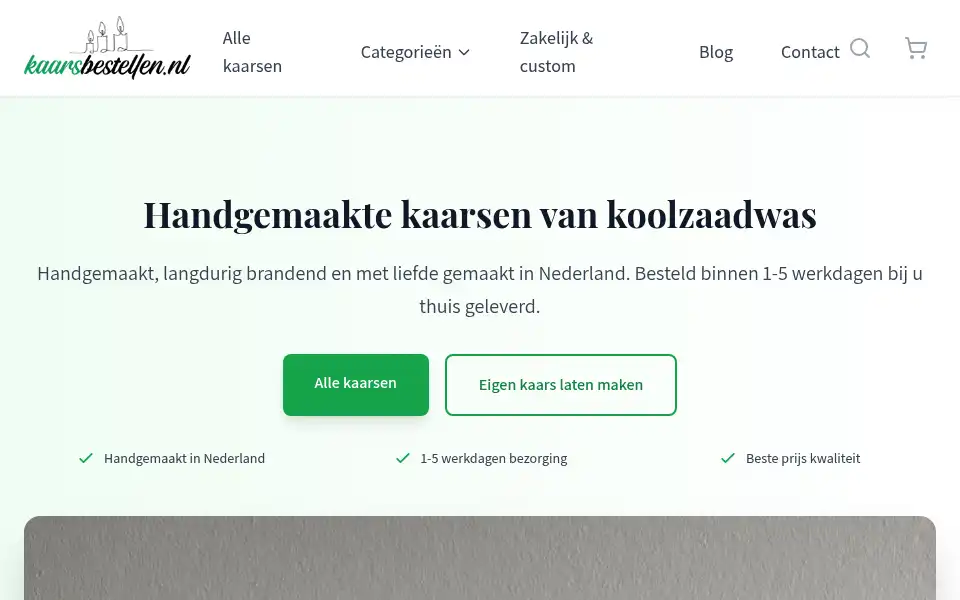 Screenshot of kaarsbestellen.nl