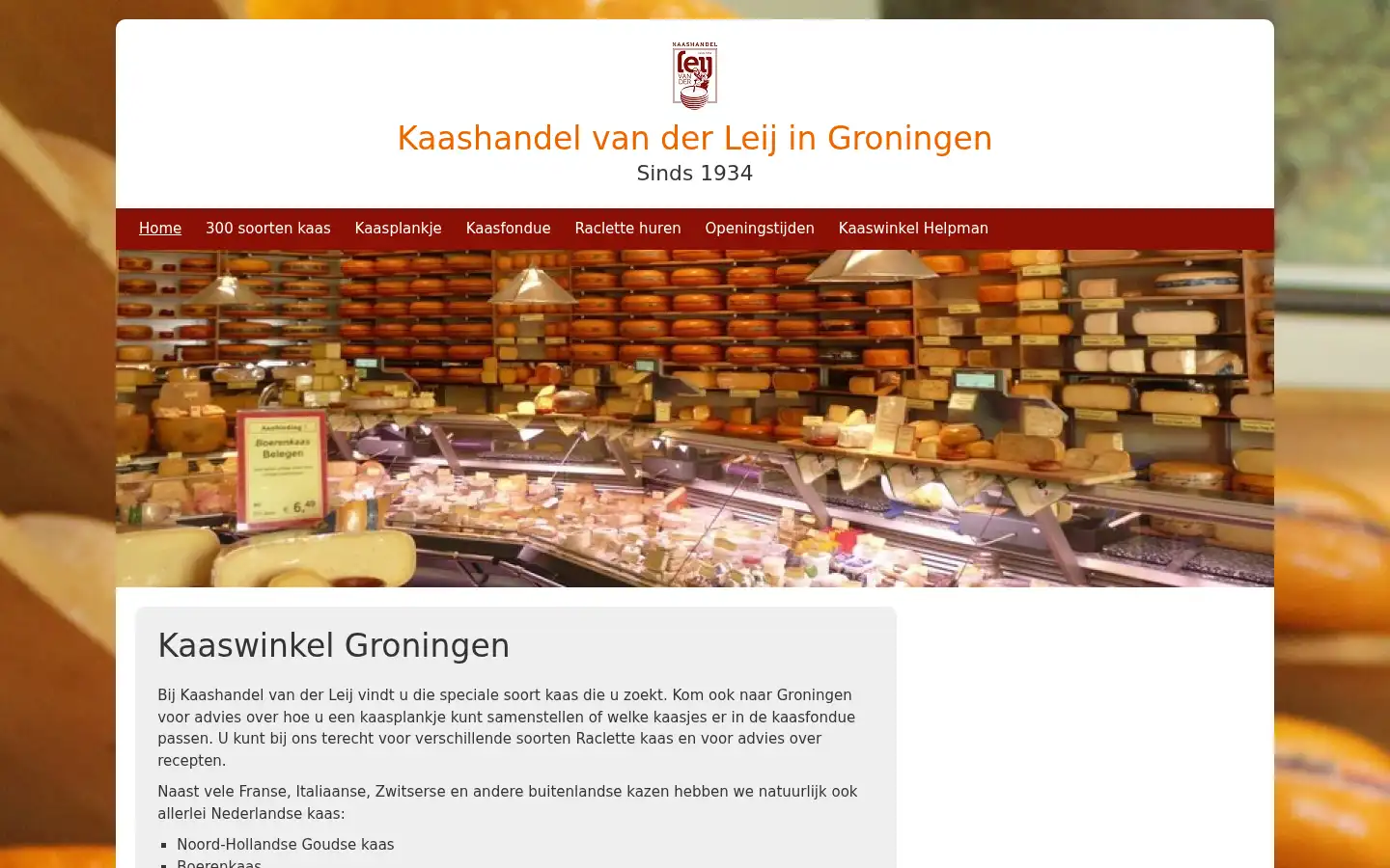 Screenshot of kaasvanderleij.nl