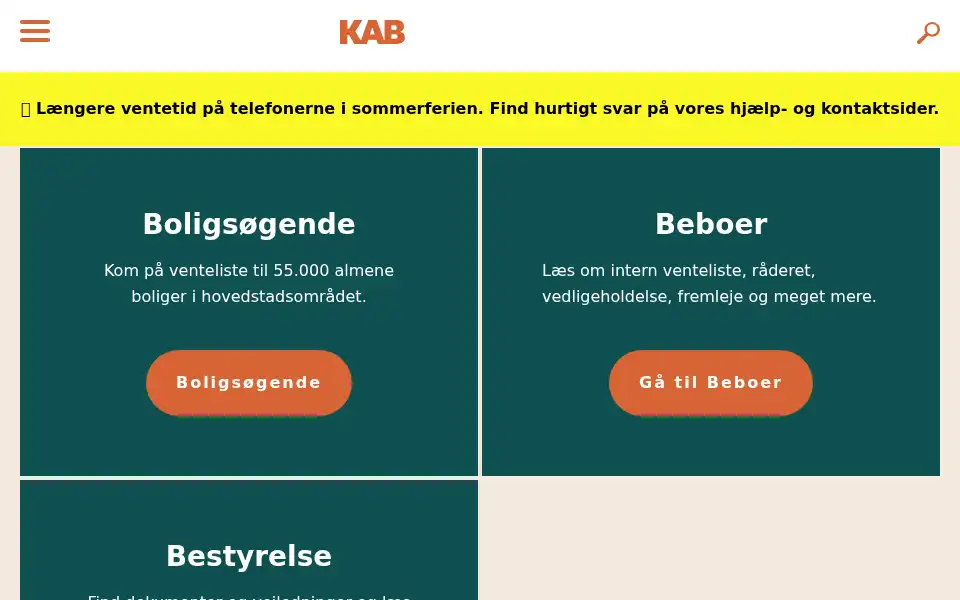 Screenshot of kab-bolig.dk