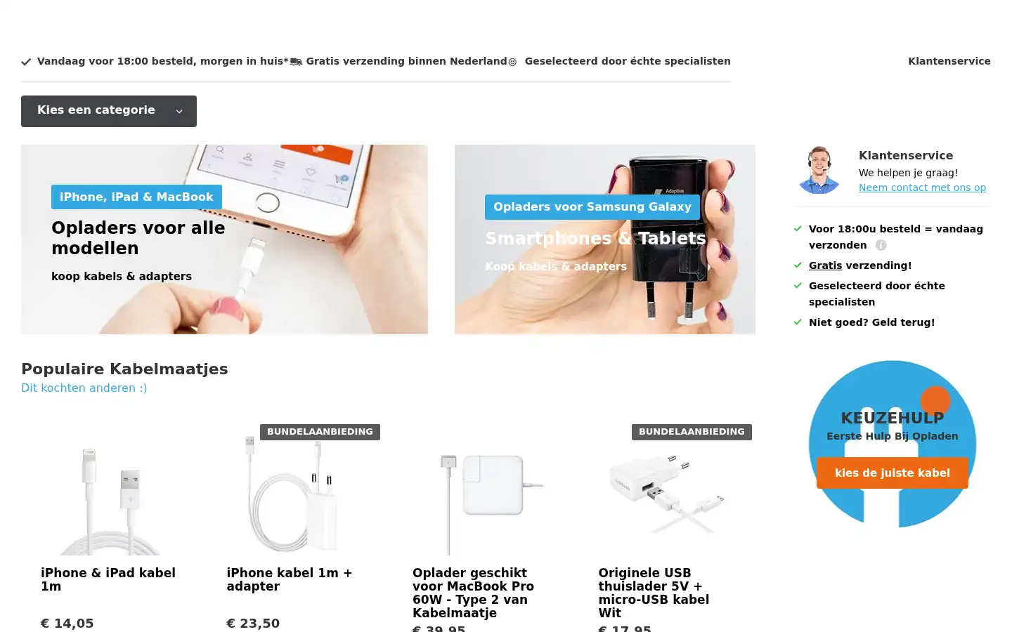 Screenshot of kabelmaatje.nl