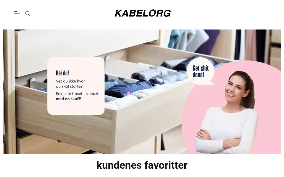 Screenshot of kabelorganisering.com
