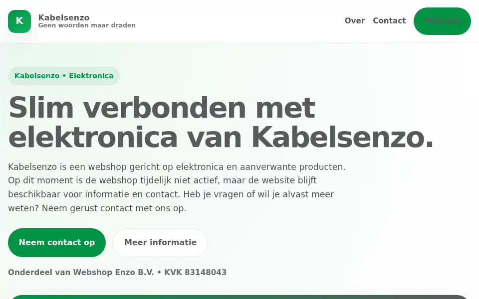 Screenshot of kabelsenzo.nl