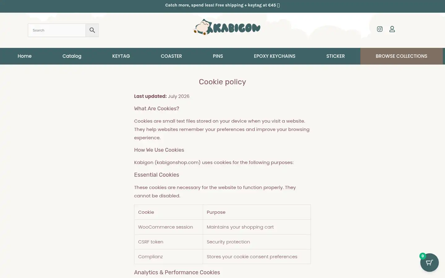 Screenshot of kabigonshop.com