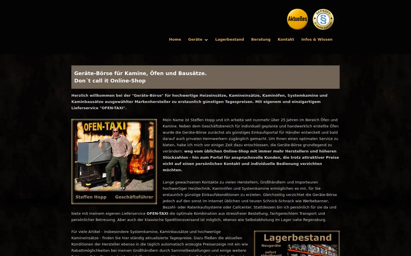 Screenshot of kachelofendesign-hopp.de