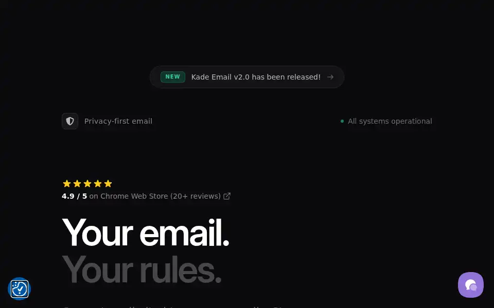 Screenshot of kade.email