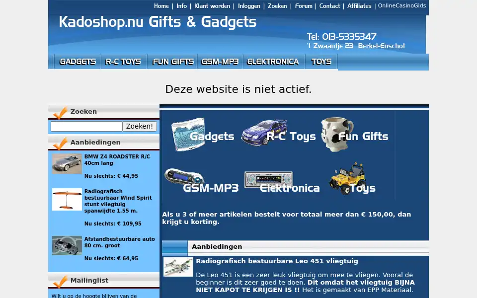 Screenshot of kadoshop.nu
