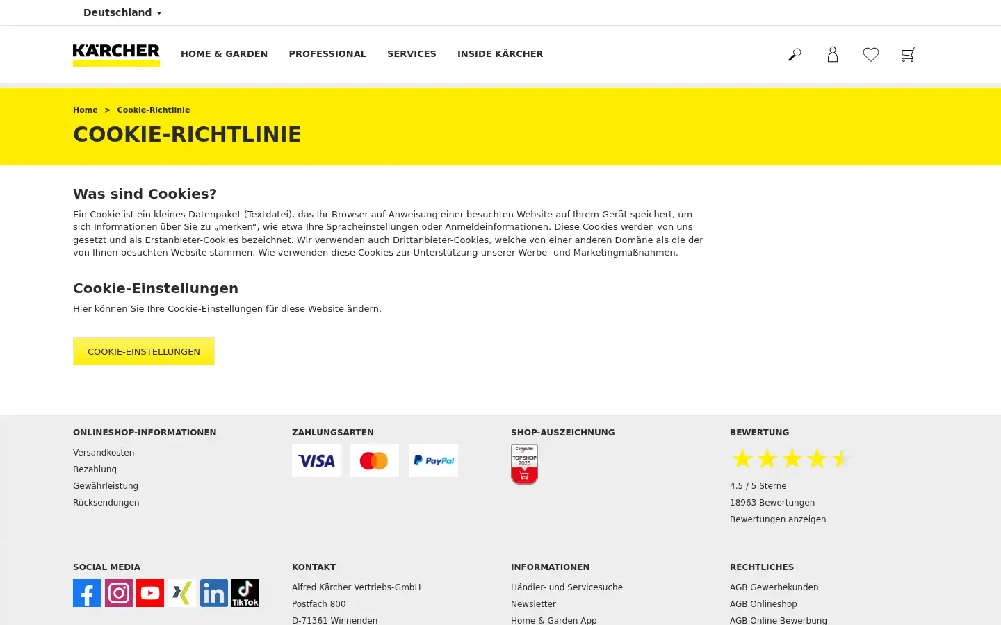 Screenshot of kaercher.de