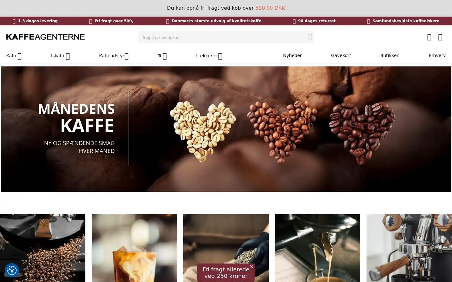 Screenshot of kaffeagenterne.dk