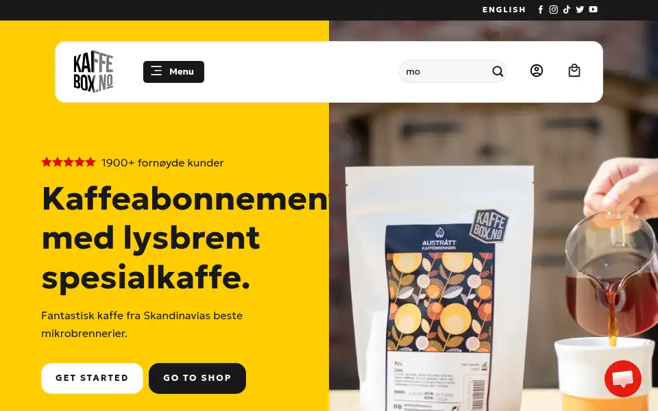 Screenshot of kaffebox.no
