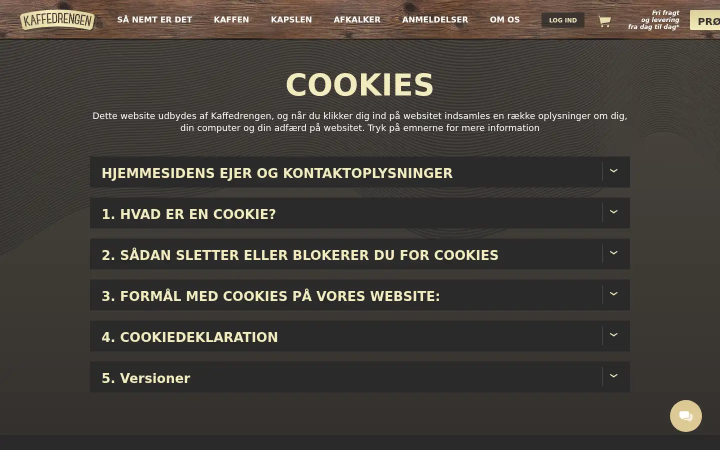 Screenshot of kaffedrengen.dk