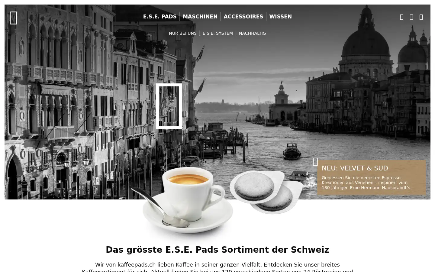Screenshot of kaffeepads.ch