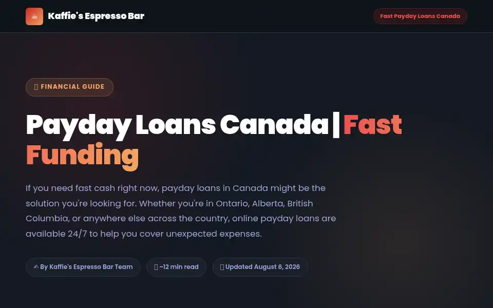 Screenshot of kaffiespressobar.ca