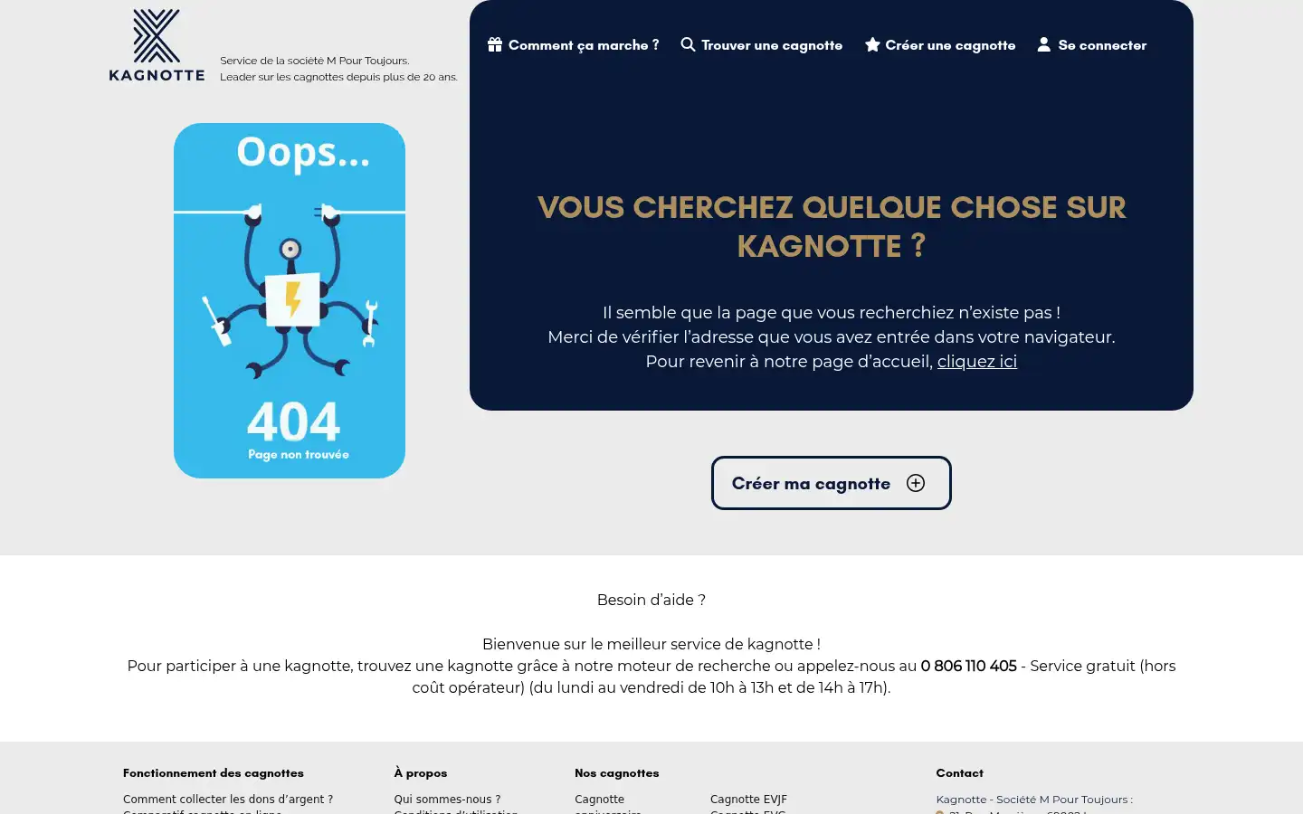 Screenshot of kagnotte.com