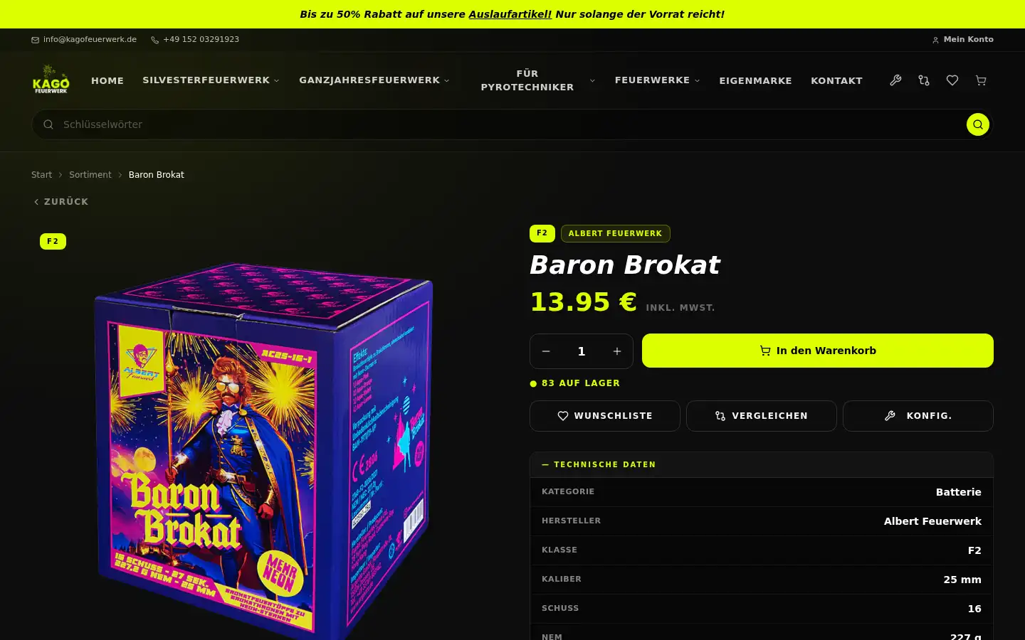 Screenshot of kagofeuerwerk.de