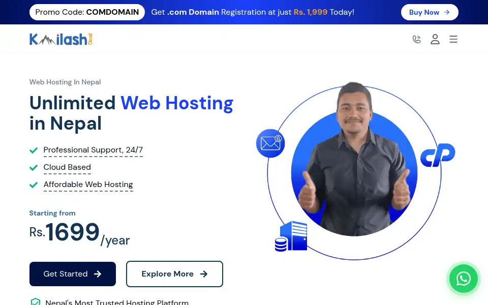 Screenshot of kailashcloud.com