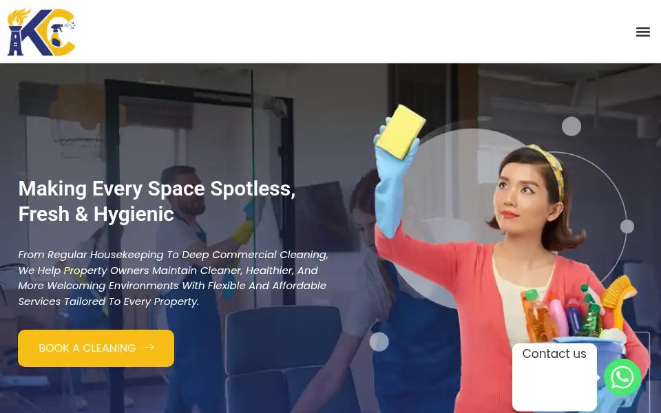 Screenshot of kainaclean.co.uk