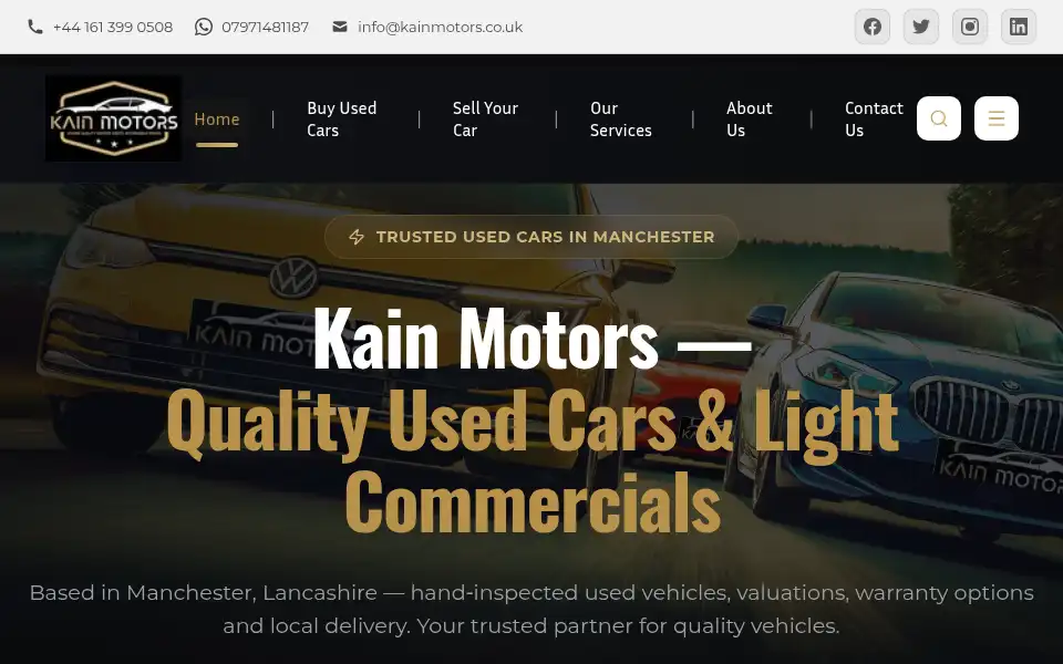 Screenshot of kainmotors.co.uk