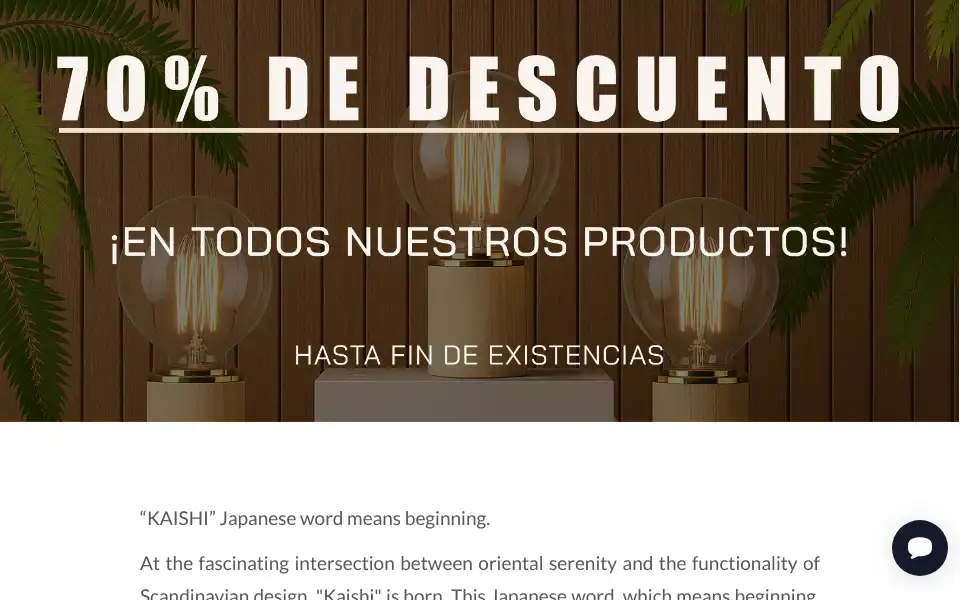 Screenshot of kaishi-lamps.com