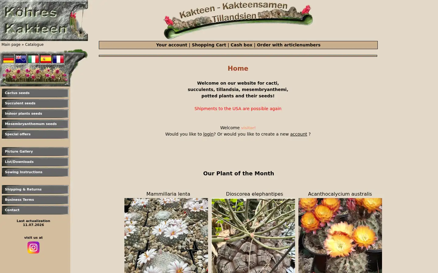 Screenshot of kaktus-koehres.de