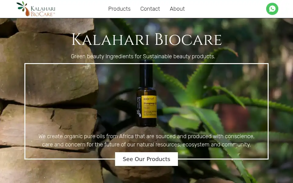 Screenshot of kalaharibiocare.com