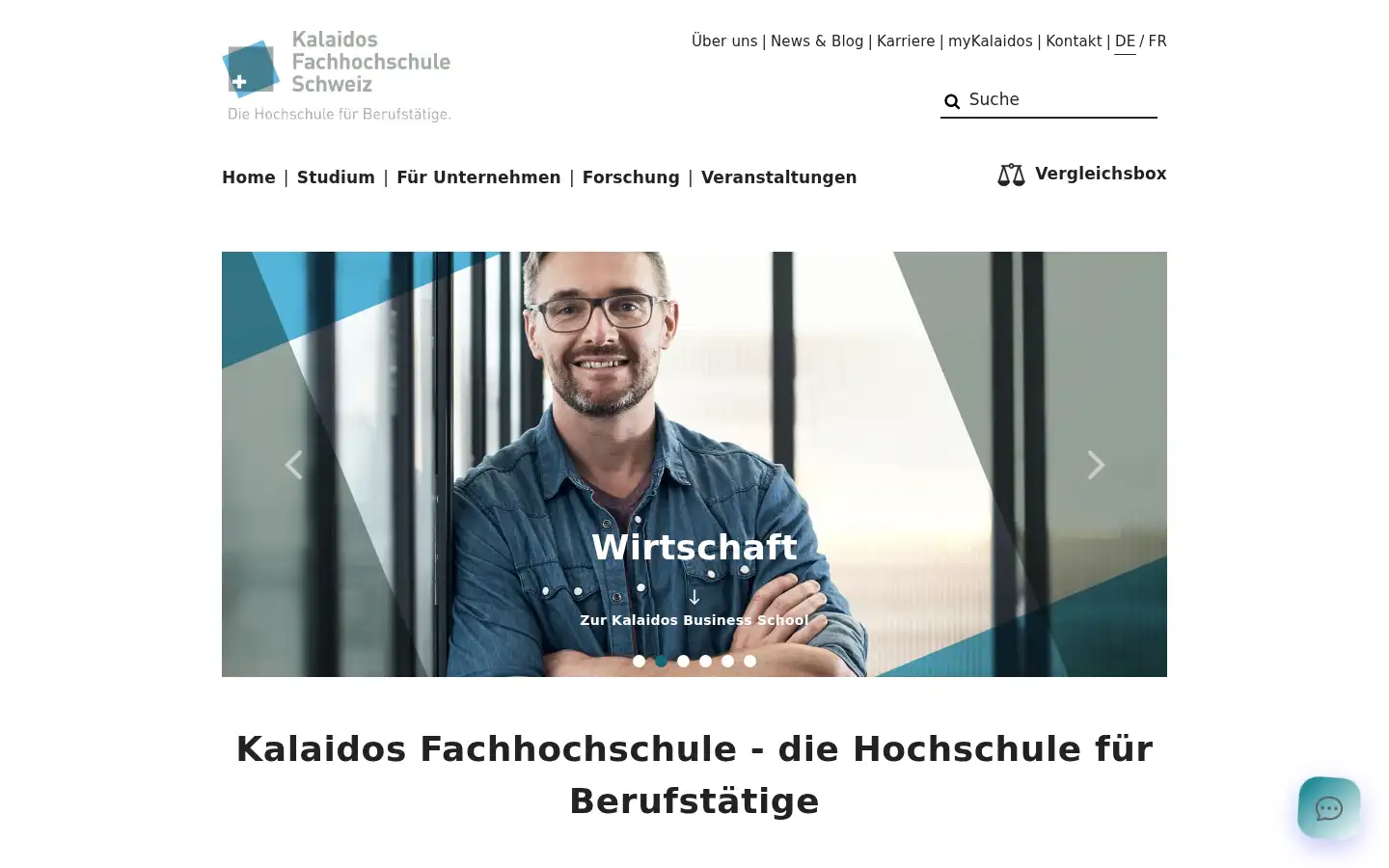 Screenshot of kalaidos-fh.ch