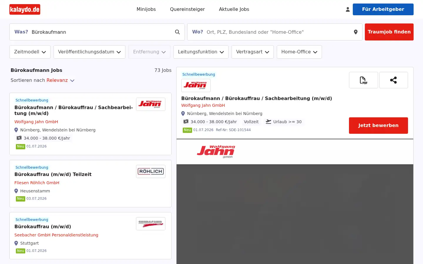 Screenshot of kalaydo.de