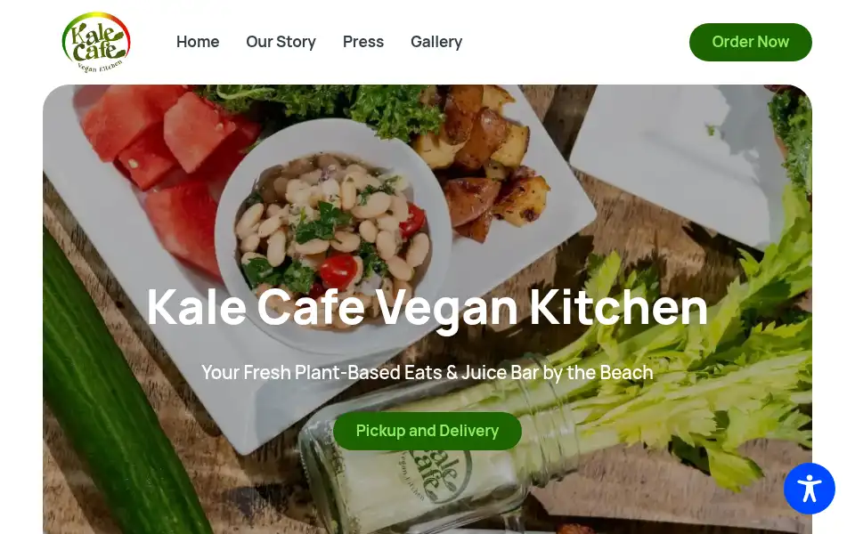 Screenshot of kalecafejuicebar.com
