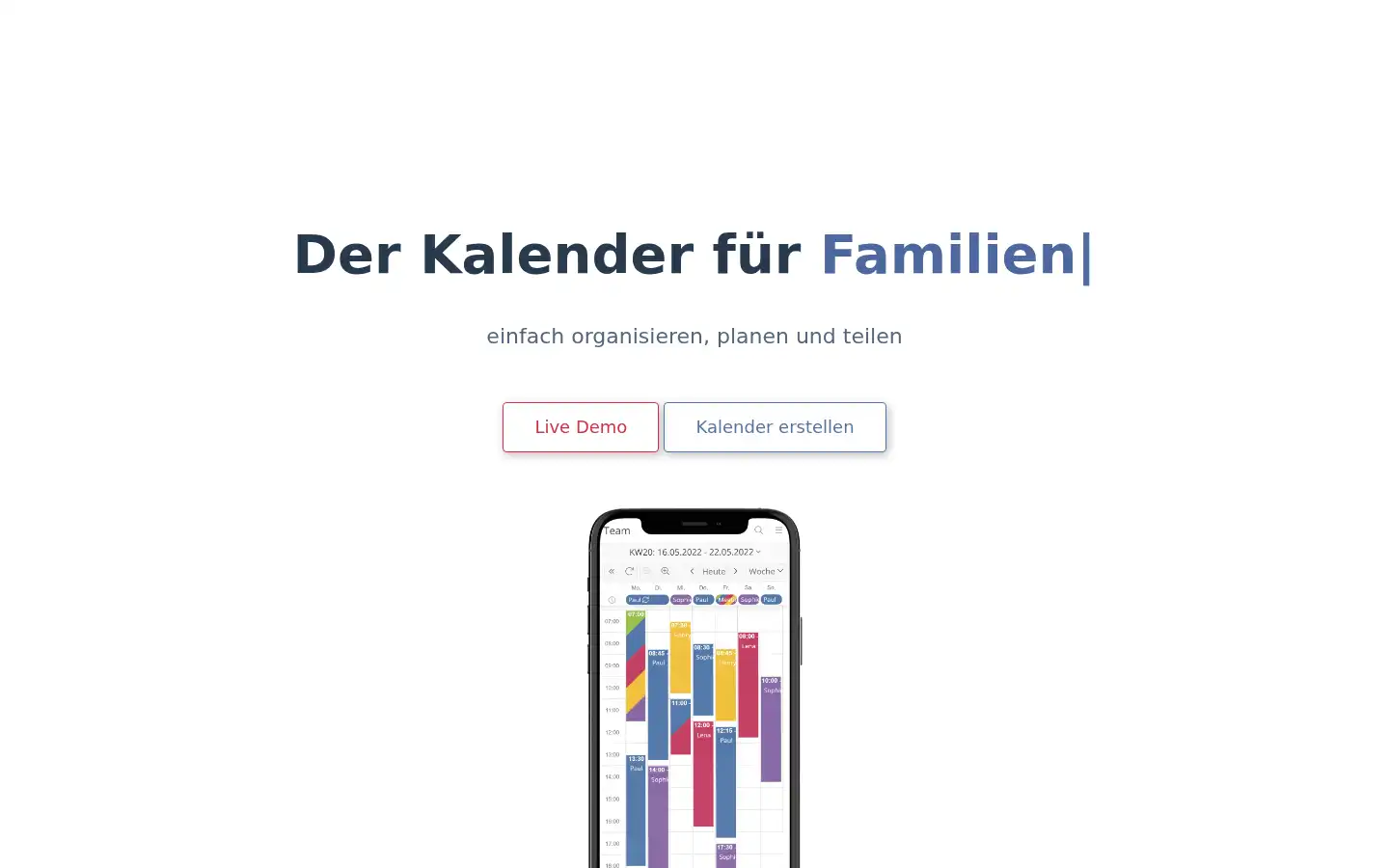 Screenshot of kalender.digital