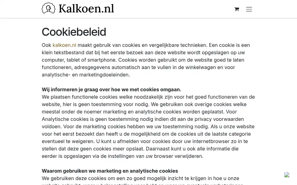 Screenshot of kalkoen.nl