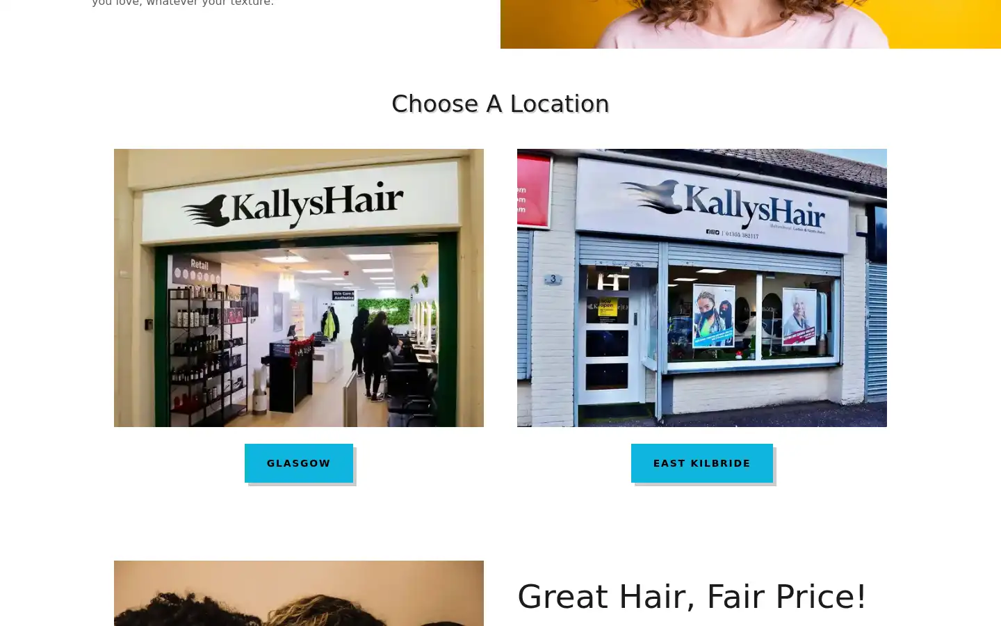 Screenshot of kallyshair.co.uk