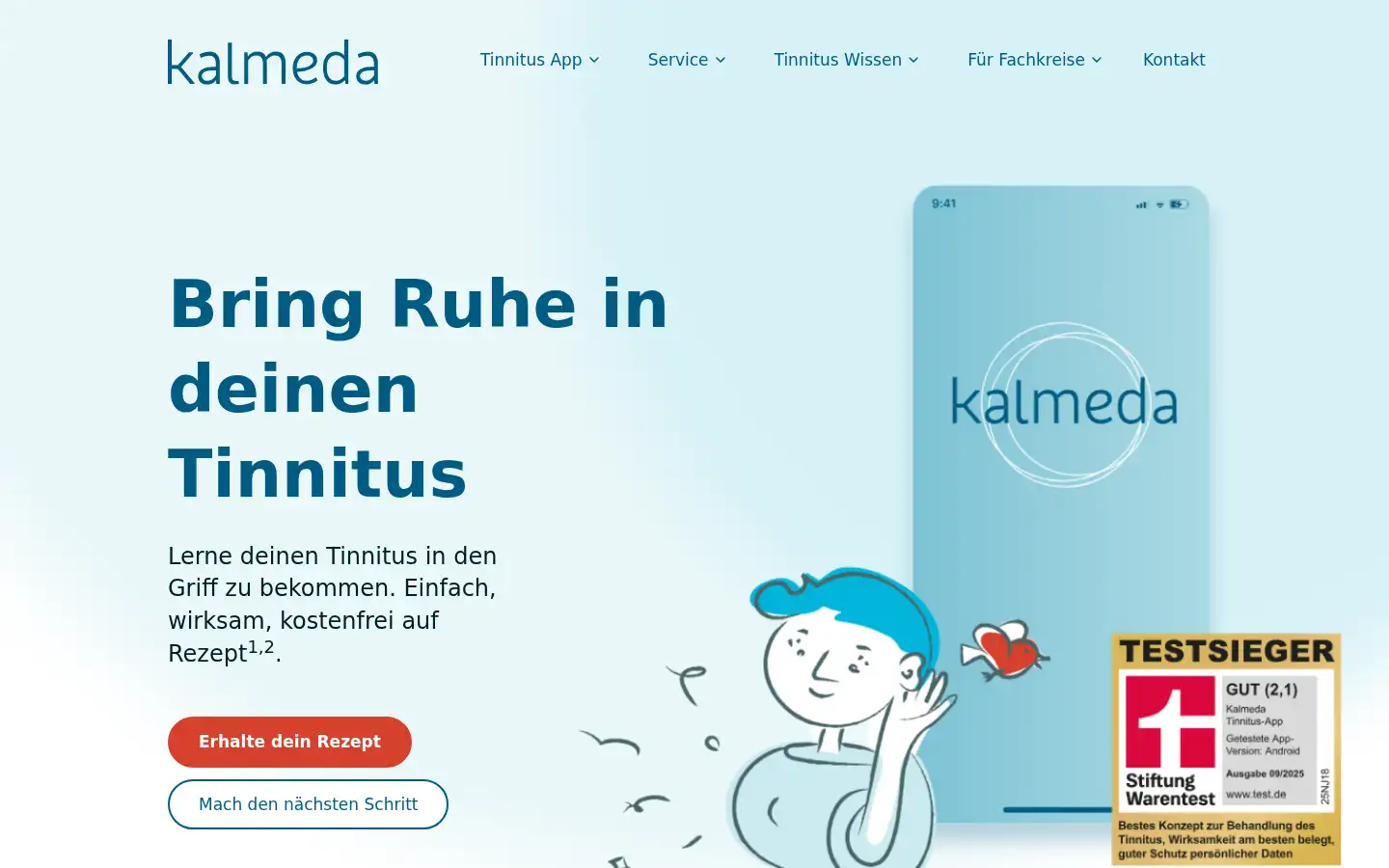 Screenshot of kalmeda.de