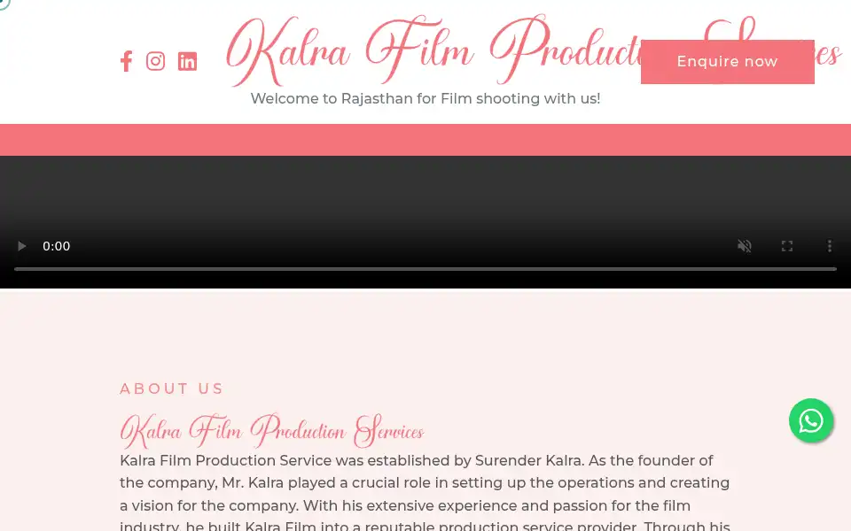 Screenshot of kalrafilmproductionservice.com