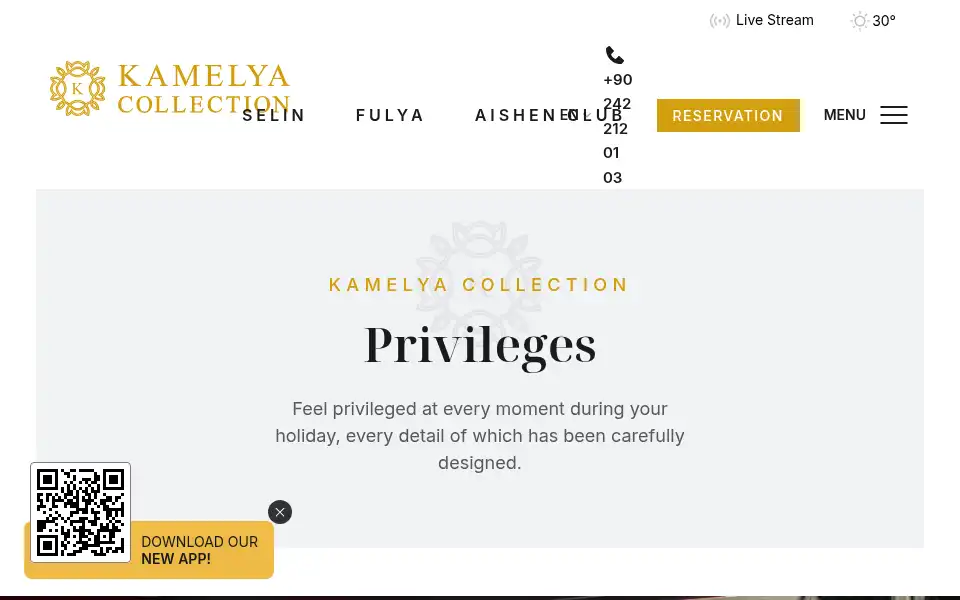 Screenshot of kamelyacollection.com