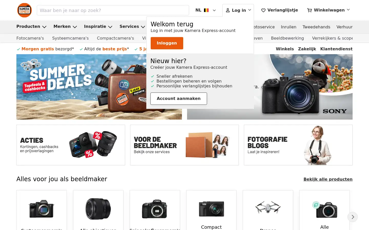 Screenshot of kamera-express.be