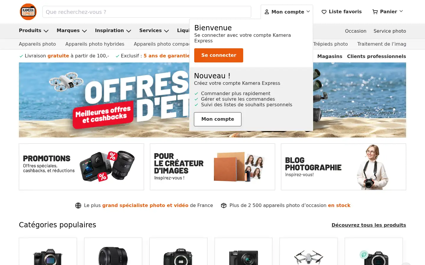 Screenshot of kamera-express.fr