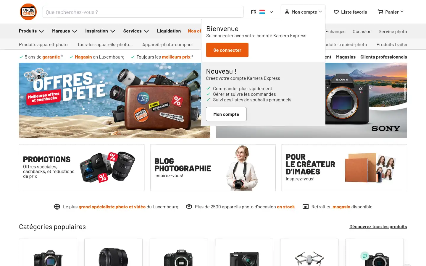 Screenshot of kamera-express.lu