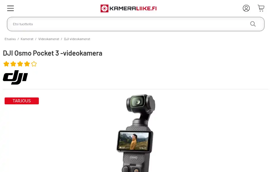 Screenshot of kameraliike.fi